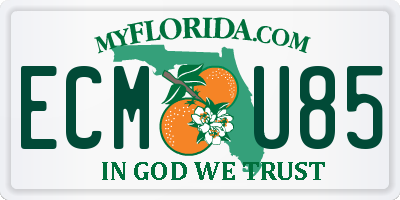 FL license plate ECMU85