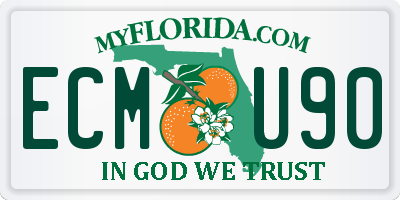 FL license plate ECMU90