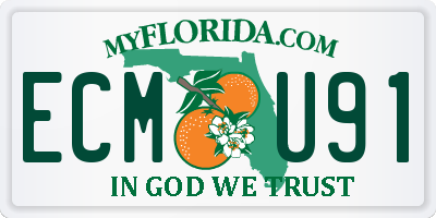 FL license plate ECMU91