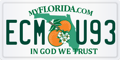 FL license plate ECMU93