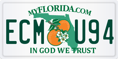FL license plate ECMU94