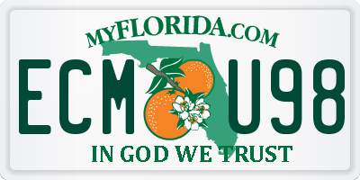 FL license plate ECMU98