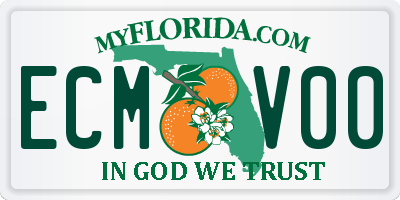 FL license plate ECMV00