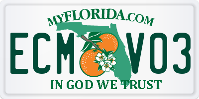 FL license plate ECMV03