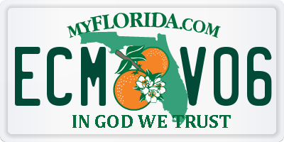 FL license plate ECMV06