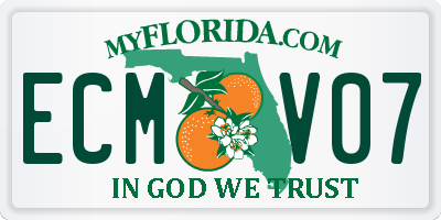 FL license plate ECMV07