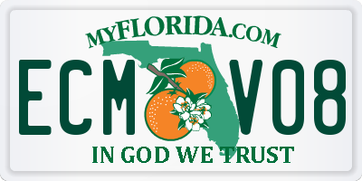 FL license plate ECMV08