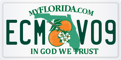 FL license plate ECMV09