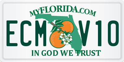 FL license plate ECMV10