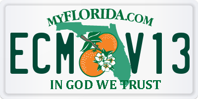 FL license plate ECMV13