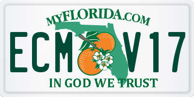 FL license plate ECMV17