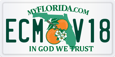 FL license plate ECMV18