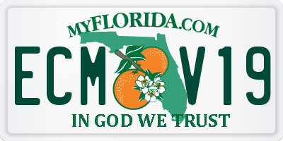 FL license plate ECMV19