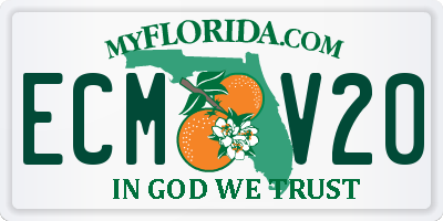FL license plate ECMV20
