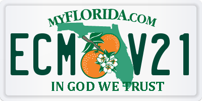 FL license plate ECMV21