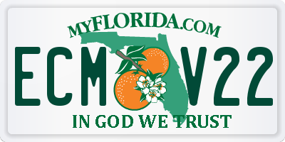 FL license plate ECMV22