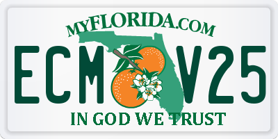 FL license plate ECMV25