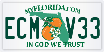 FL license plate ECMV33