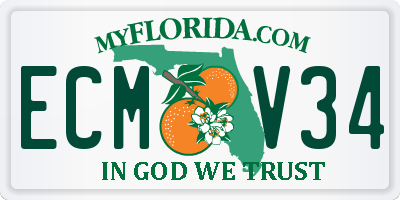 FL license plate ECMV34