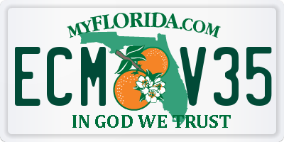 FL license plate ECMV35
