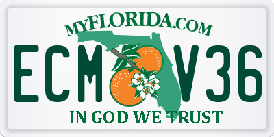 FL license plate ECMV36