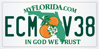 FL license plate ECMV38