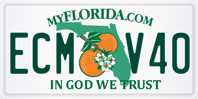 FL license plate ECMV40