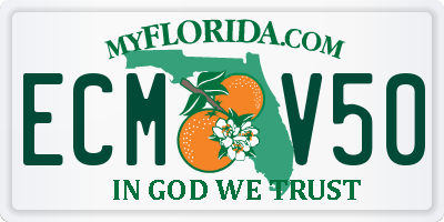 FL license plate ECMV50