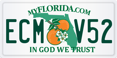 FL license plate ECMV52