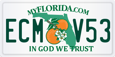 FL license plate ECMV53