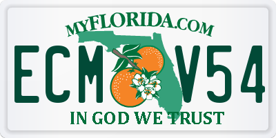 FL license plate ECMV54