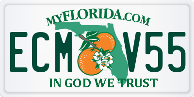 FL license plate ECMV55
