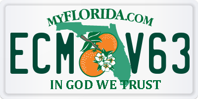 FL license plate ECMV63