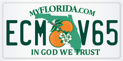FL license plate ECMV65