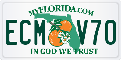 FL license plate ECMV70