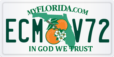 FL license plate ECMV72