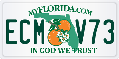 FL license plate ECMV73