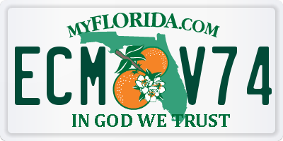 FL license plate ECMV74