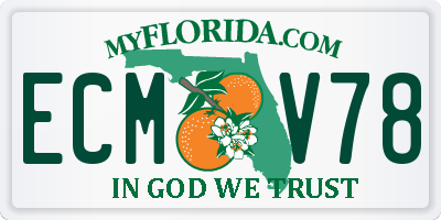 FL license plate ECMV78