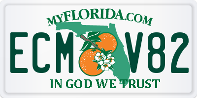 FL license plate ECMV82