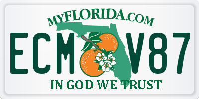 FL license plate ECMV87