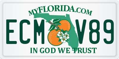 FL license plate ECMV89