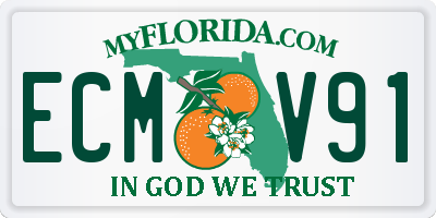 FL license plate ECMV91