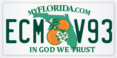 FL license plate ECMV93