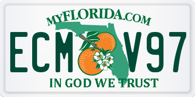 FL license plate ECMV97
