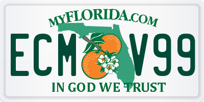 FL license plate ECMV99