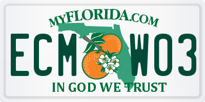 FL license plate ECMW03
