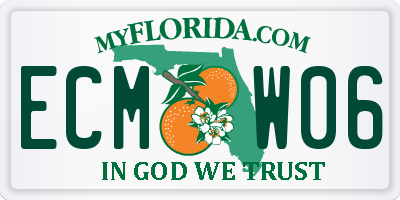 FL license plate ECMW06