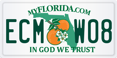 FL license plate ECMW08
