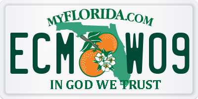 FL license plate ECMW09